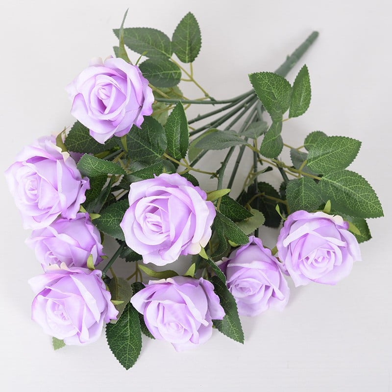 Buchet Trandafiri Artificiali ,9 Capete , 43cm