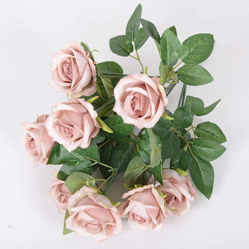 Buchet Trandafiri Artificiali ,9 Capete , 43cm