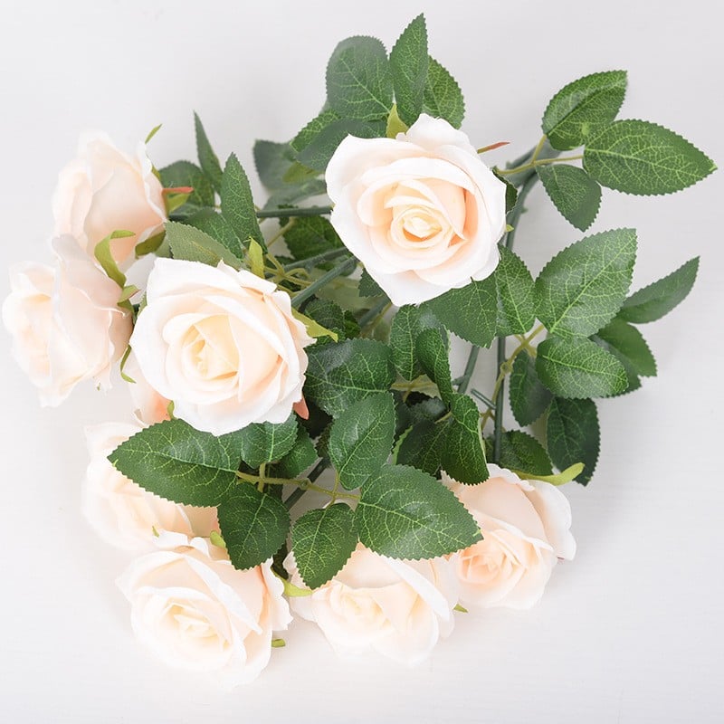Buchet Trandafiri Artificiali ,9 Capete , 43cm
