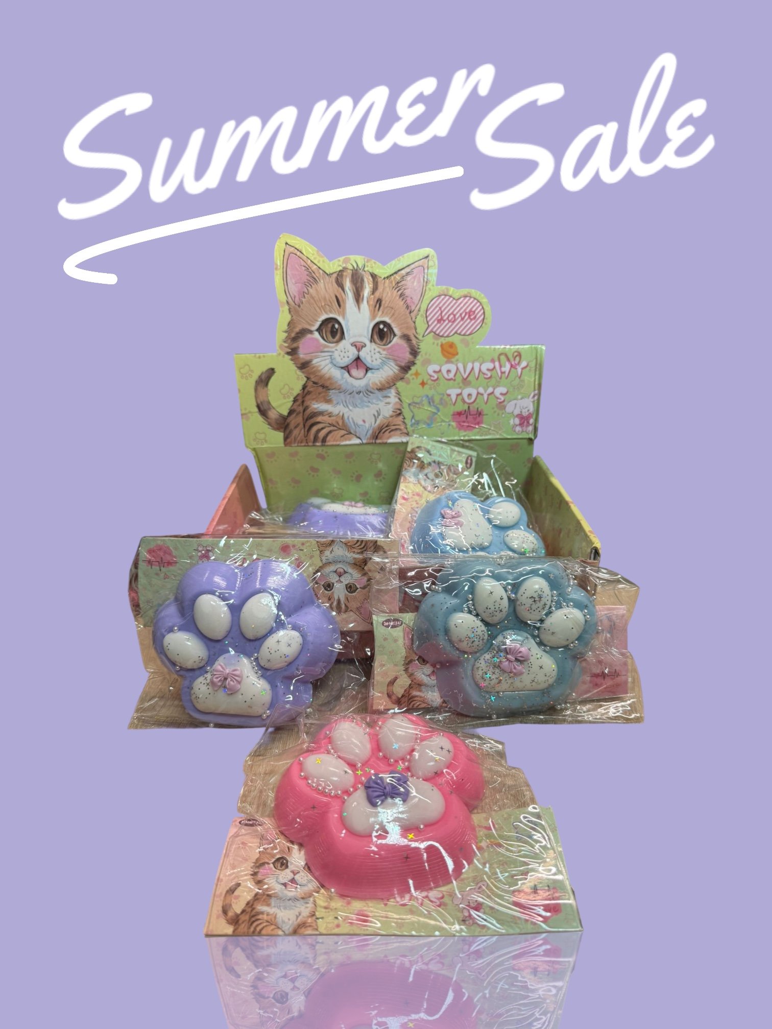 Squishy Lăbuță cu Fundiță și Sclipici 14 cm  – Jucărie Antistres,En-gros