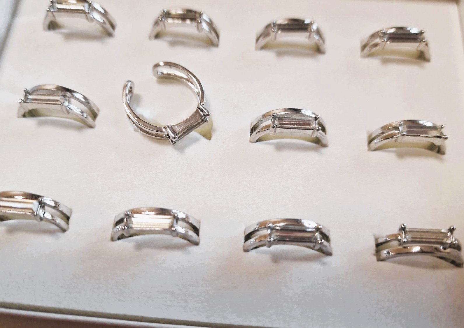 Inel din inox cu stras, C6-1AG, Angro