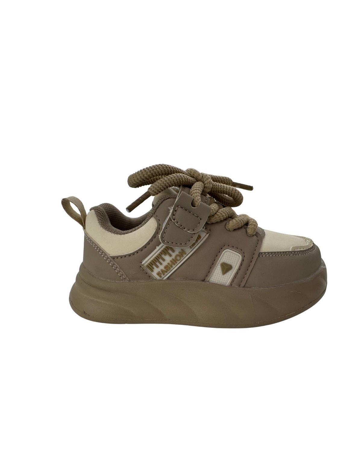 Pantofi sport copii , Talpa Flexibila, Inchidere siret, Piele ecologica, Engross, Marimi 32-37, 8buc/Bax, Bej-crem