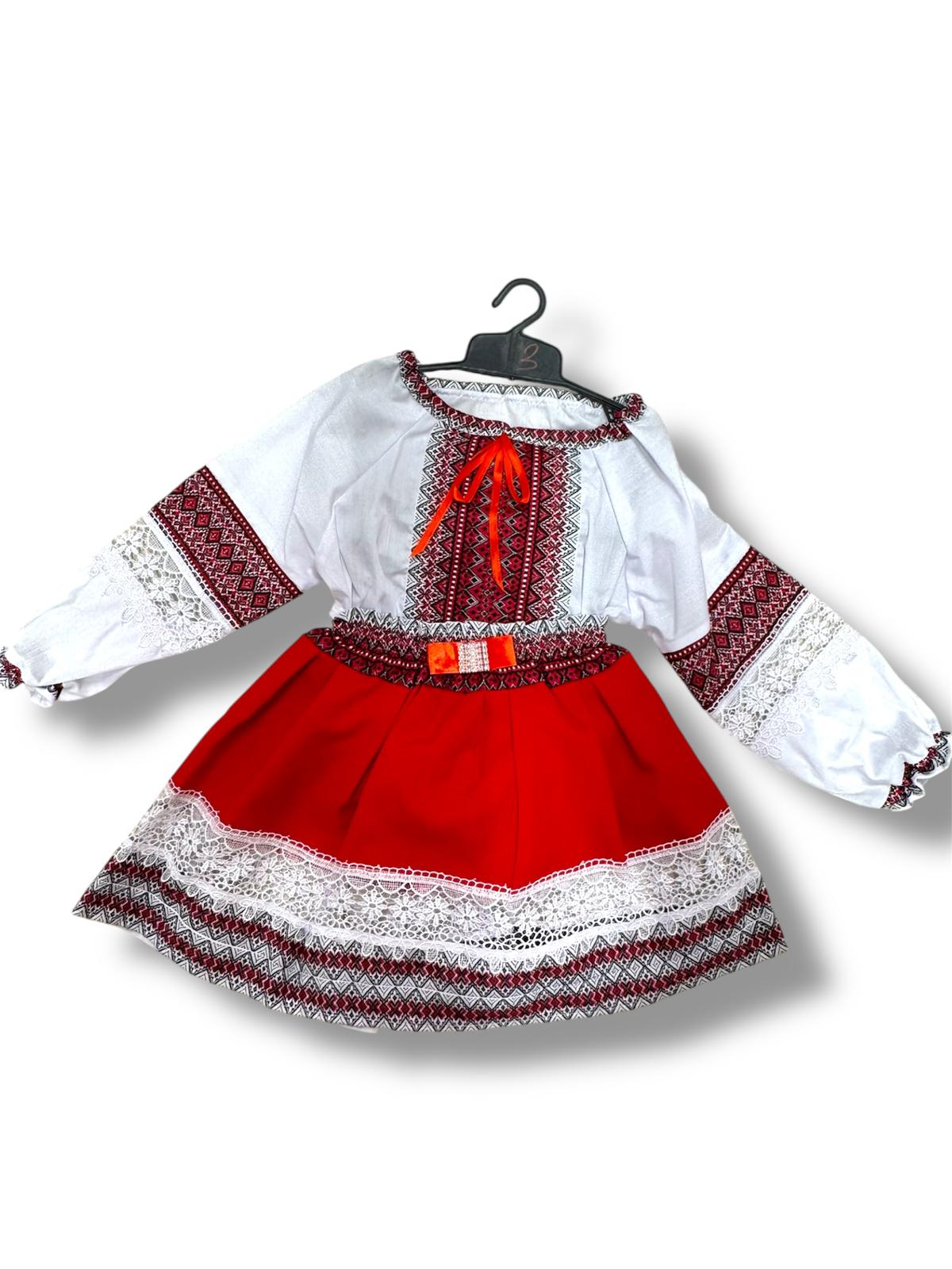 Compleu traditional Engros pentru fete, 2 piese, model brodat