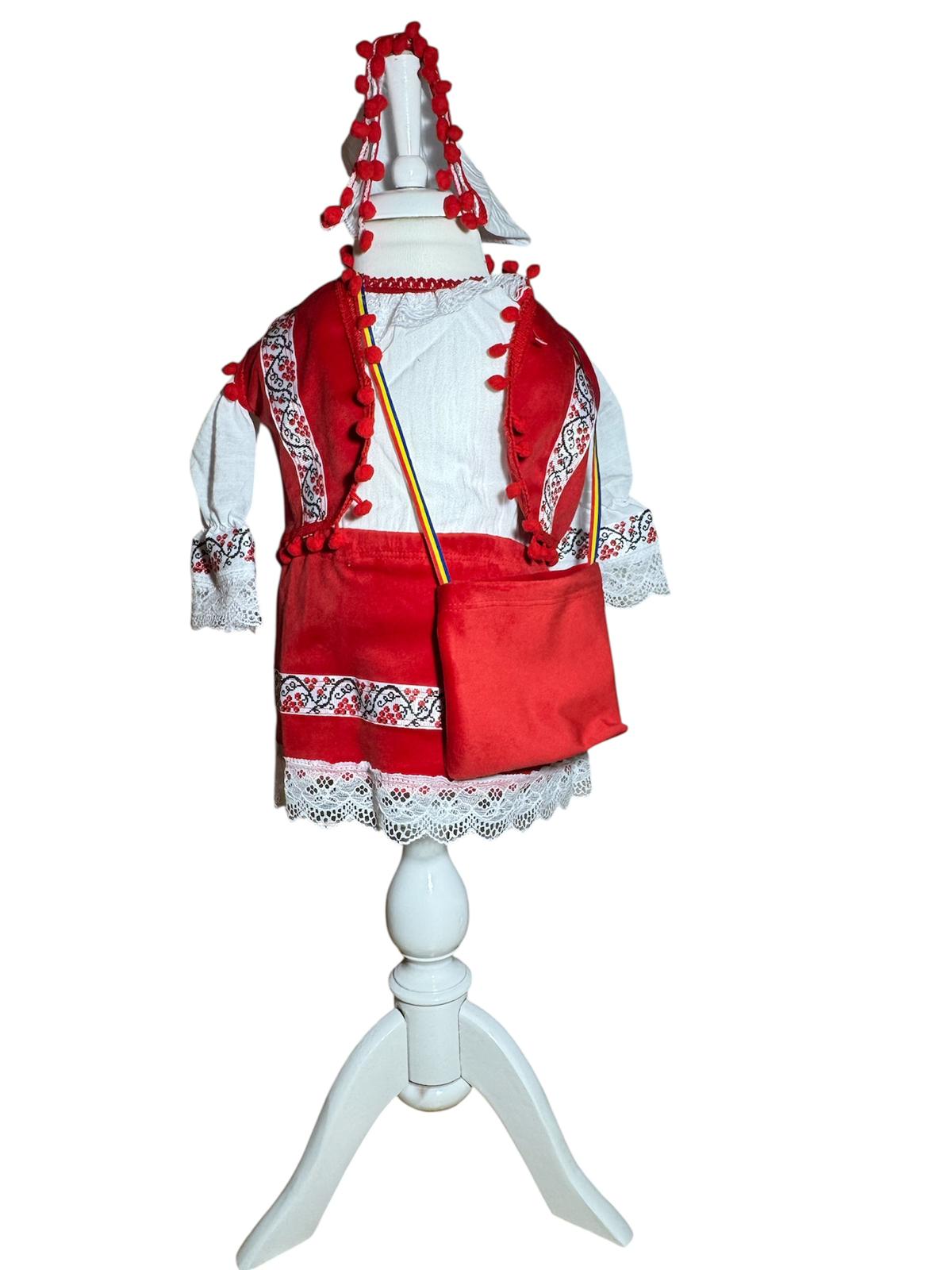 Compleu traditional Engros pentru fete, 5 piese, model brodat