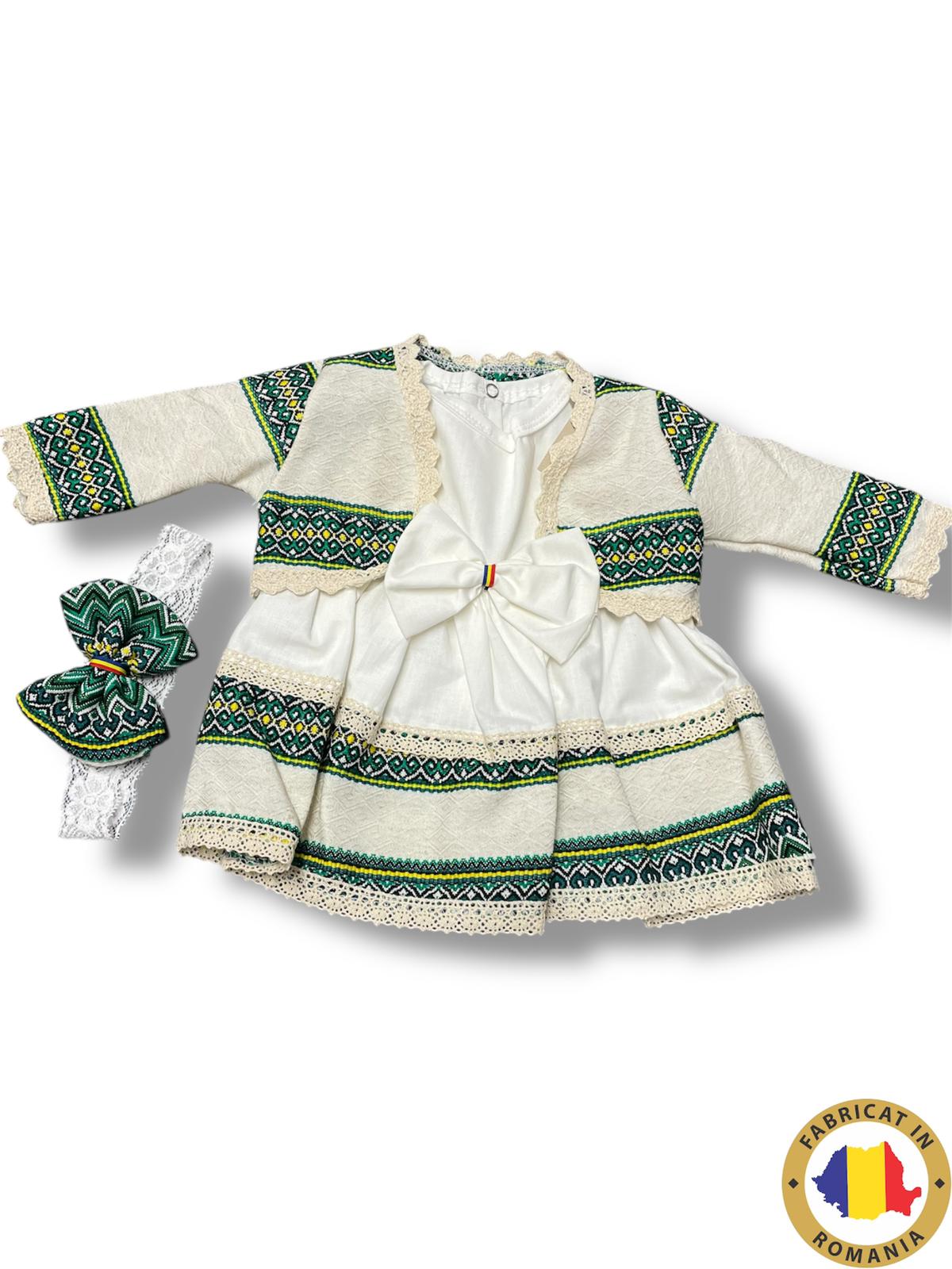 Compleu traditional Engros pentru fete, 3 piese, model brodat