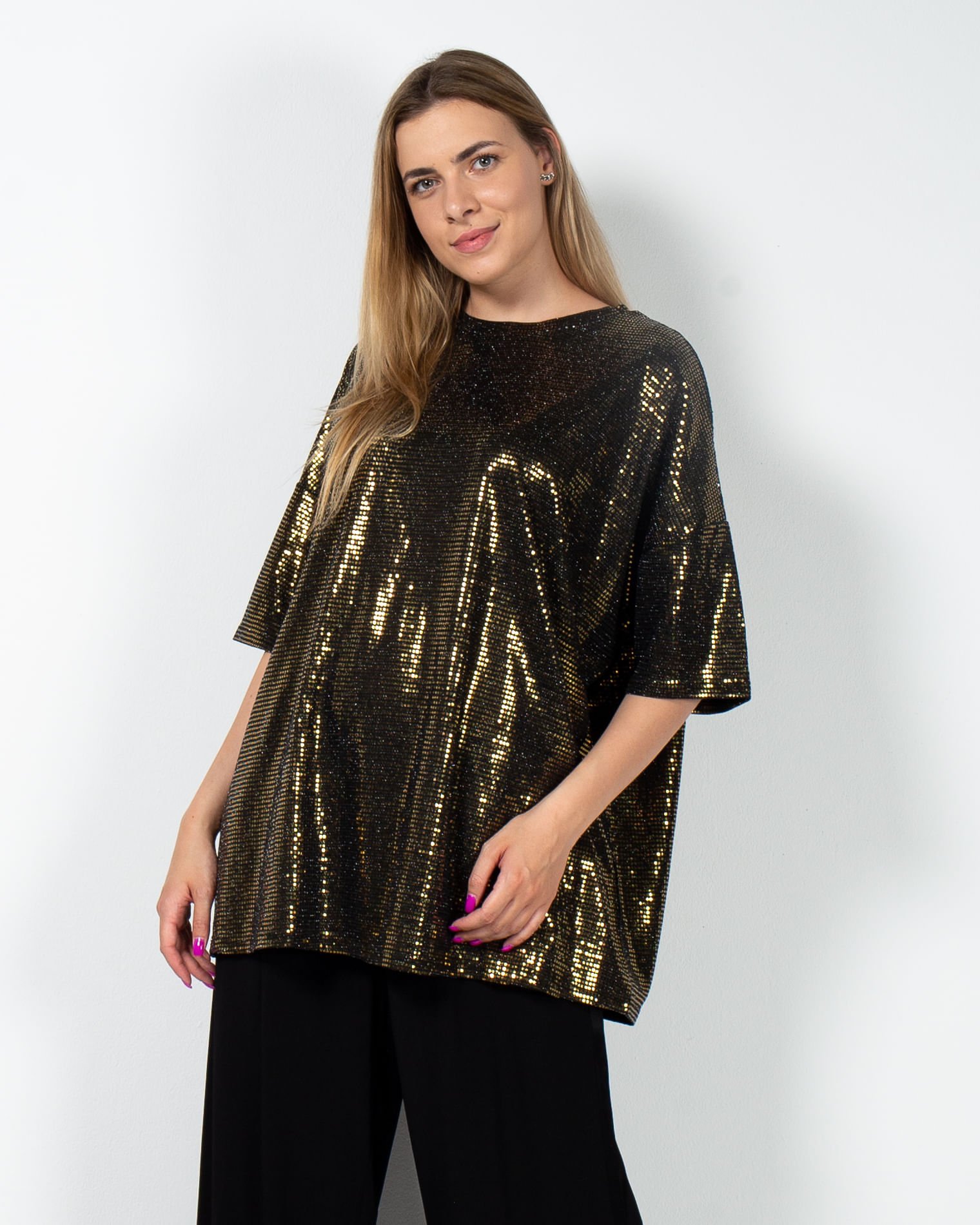 Bluza DOCA cu paiete si maneca scurta 38994001 Engros
