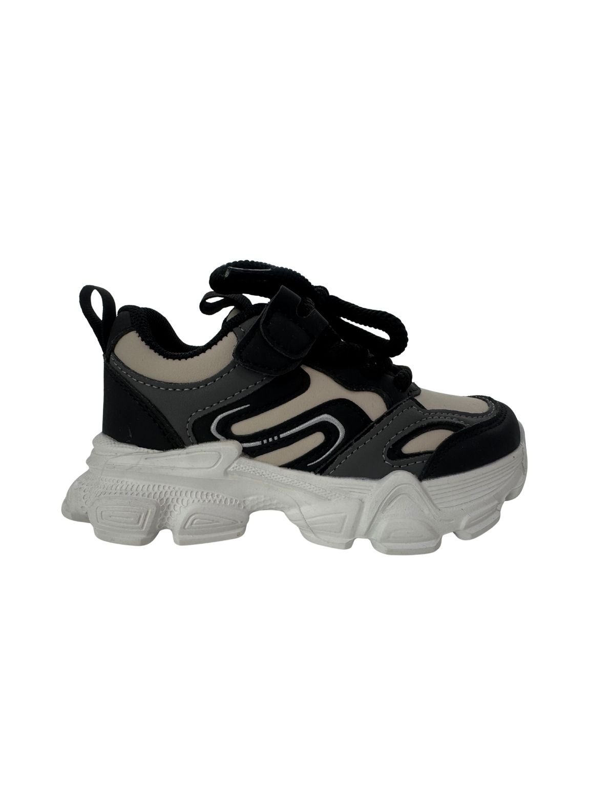Adidasi Copii , Talpa Flexibila, Inchidere siret, Piele ecologica, Usori si confortabili, Engross, Marimi 26-31, 8buc/Bax, Negru-alb