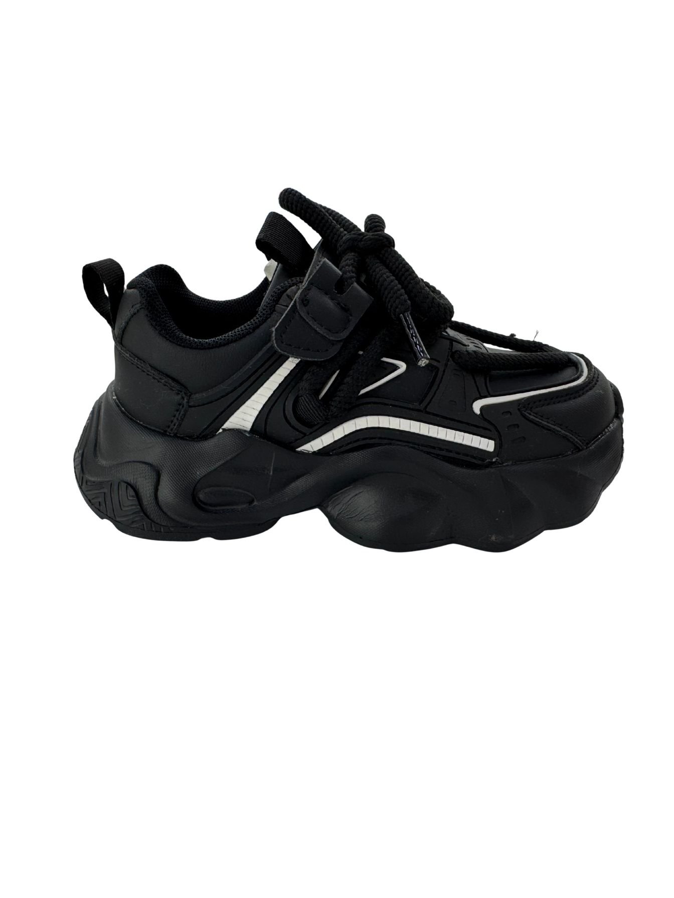 Adidasi pentru Fete gradinita, Talpa inalta Inchidere siret, Piele ecologica, Usori si confortabili, Engross, Marimi 26-31, 8buc/Bax, Negru