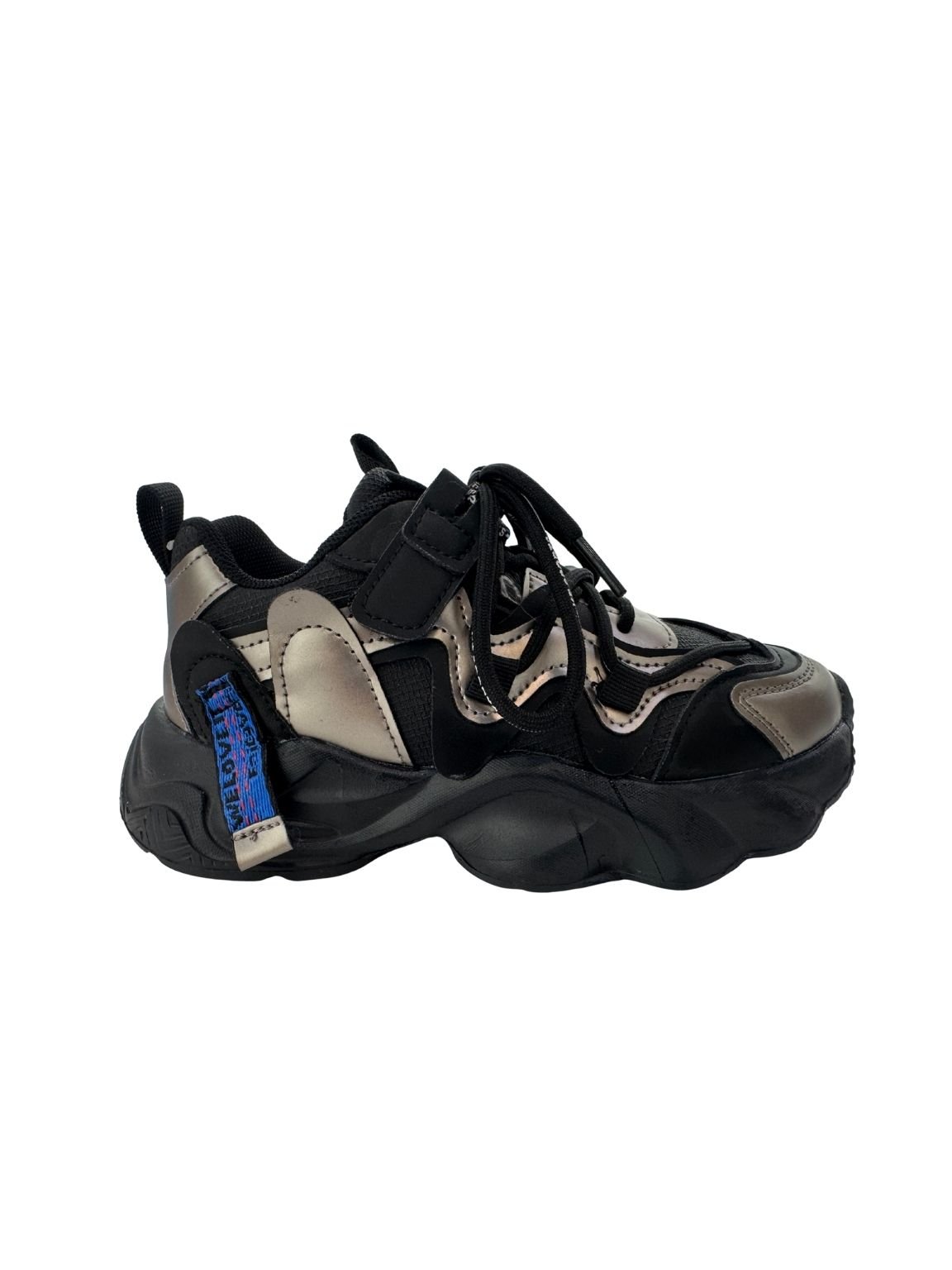 Adidasi Copii , Talpa Flexibila, Inchidere siret, Piele ecologica, Usori si confortabili, Engross, Marimi 26-31, 8buc/Bax, Negru