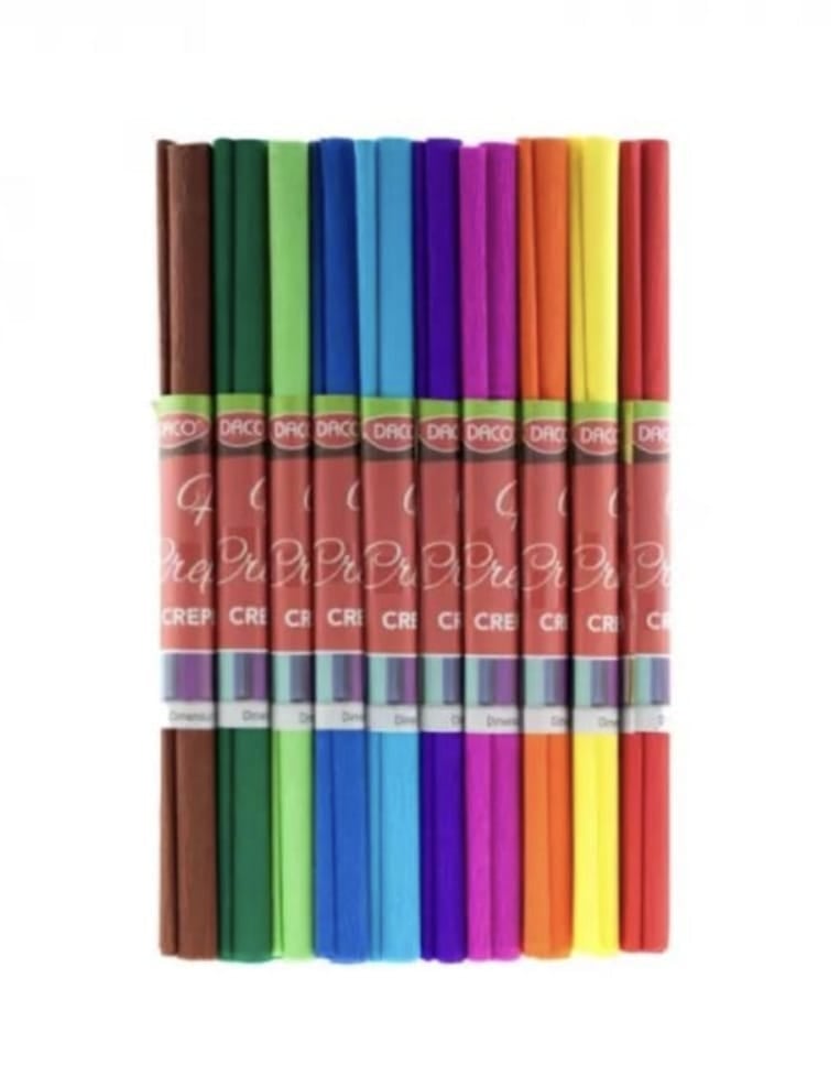 Hârtie creponata Engros, groasa, Daco, set 10 culori