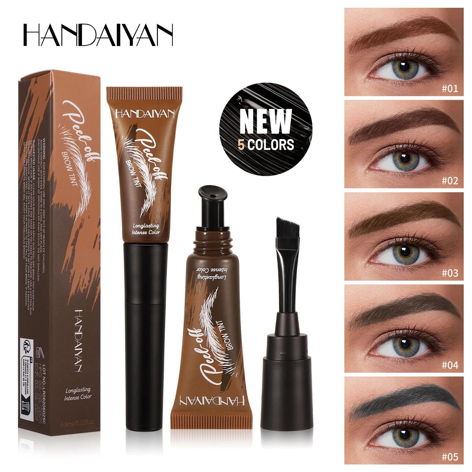 Handaiyan Peel-Off Eyebrow Tint H2060 – Gel pentru Sprâncene cu Efect Tatuaj Temporar, Culori Mixte Engros