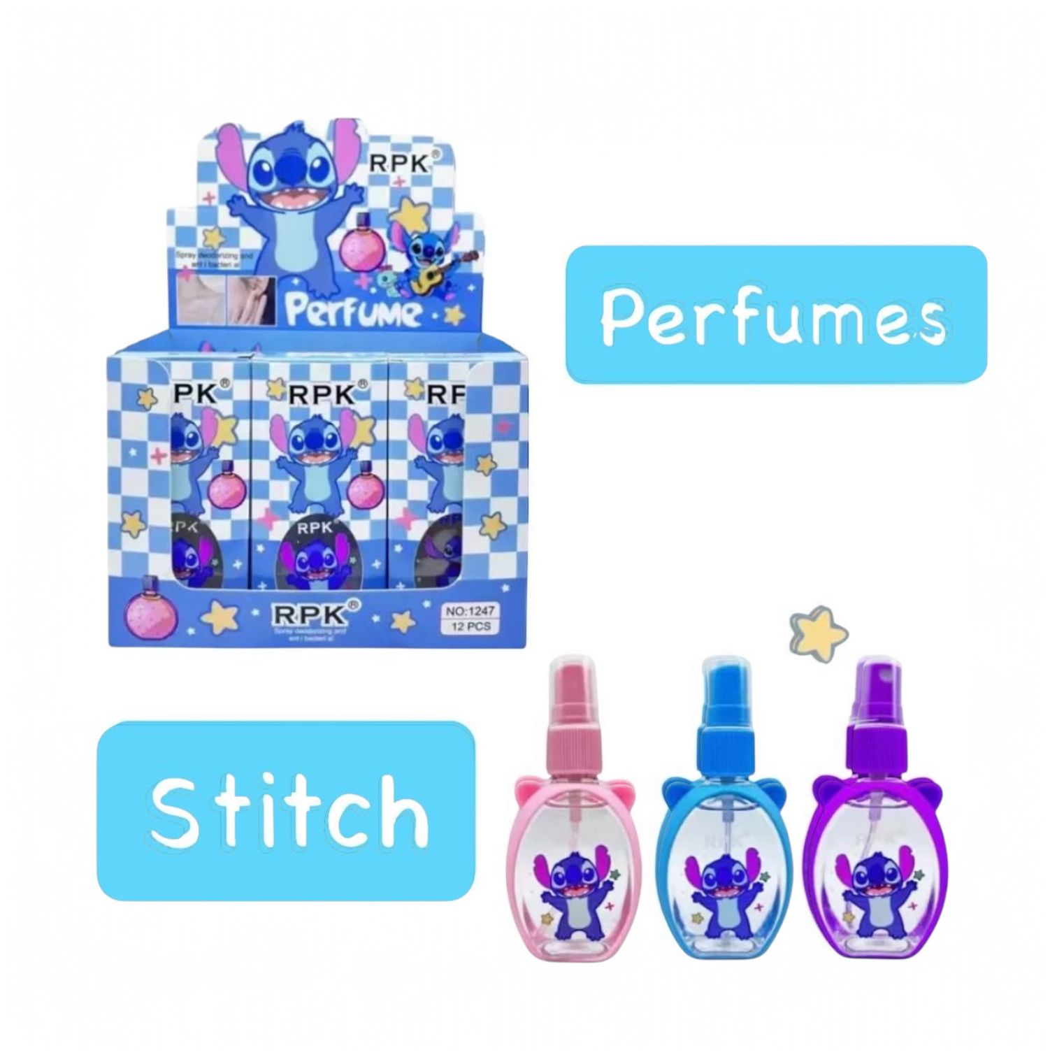 Apa de Parfum Spray Copii RPK 1247 – 50ml, 3 Culori Mixte, Set 12 Bucăți Engros