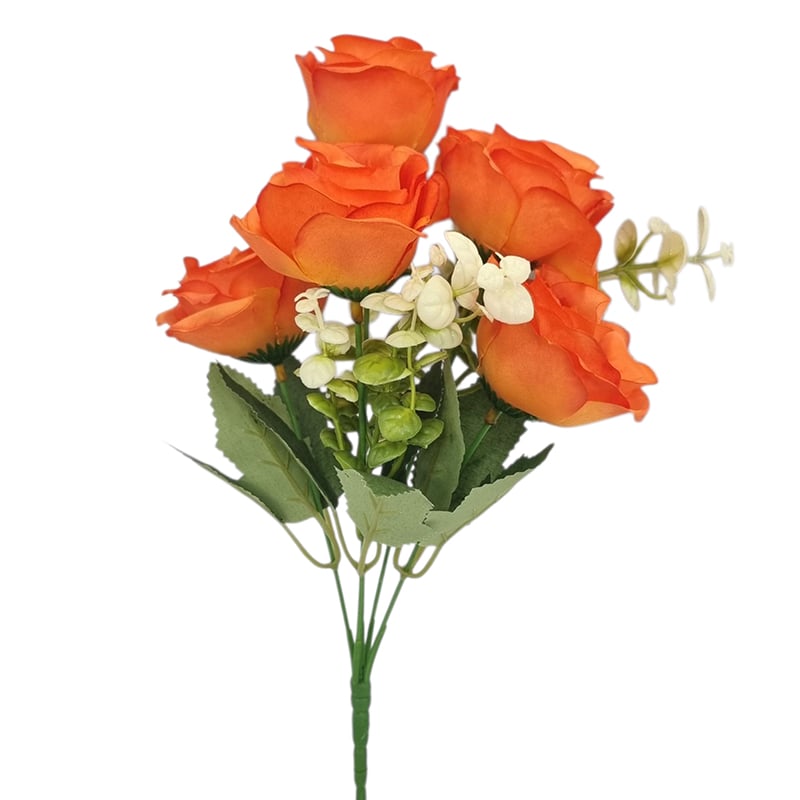 Buchet floare artificiala Trandafir cu 5 capete 32 cm lungime