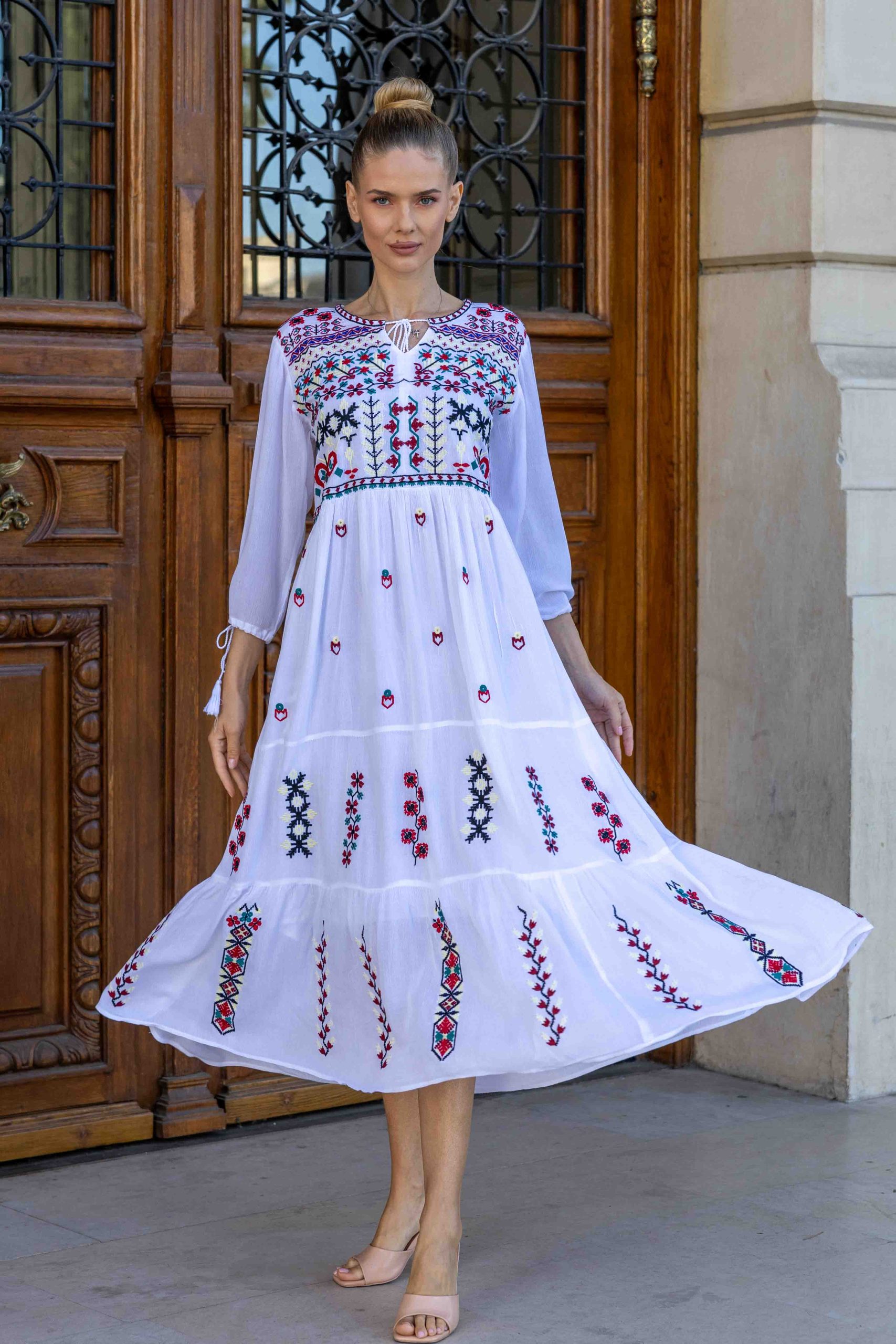 Rochie neagră Floare de Dor - XL