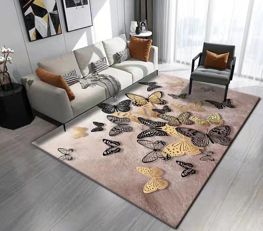 Covor cu Print Digital din Poliester, Antiderapant, 150x200 cm, Model 3