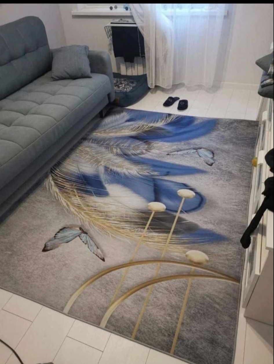 Covor cu Print Digital din Poliester, Antiderapant, 150x200 cm, Model 2