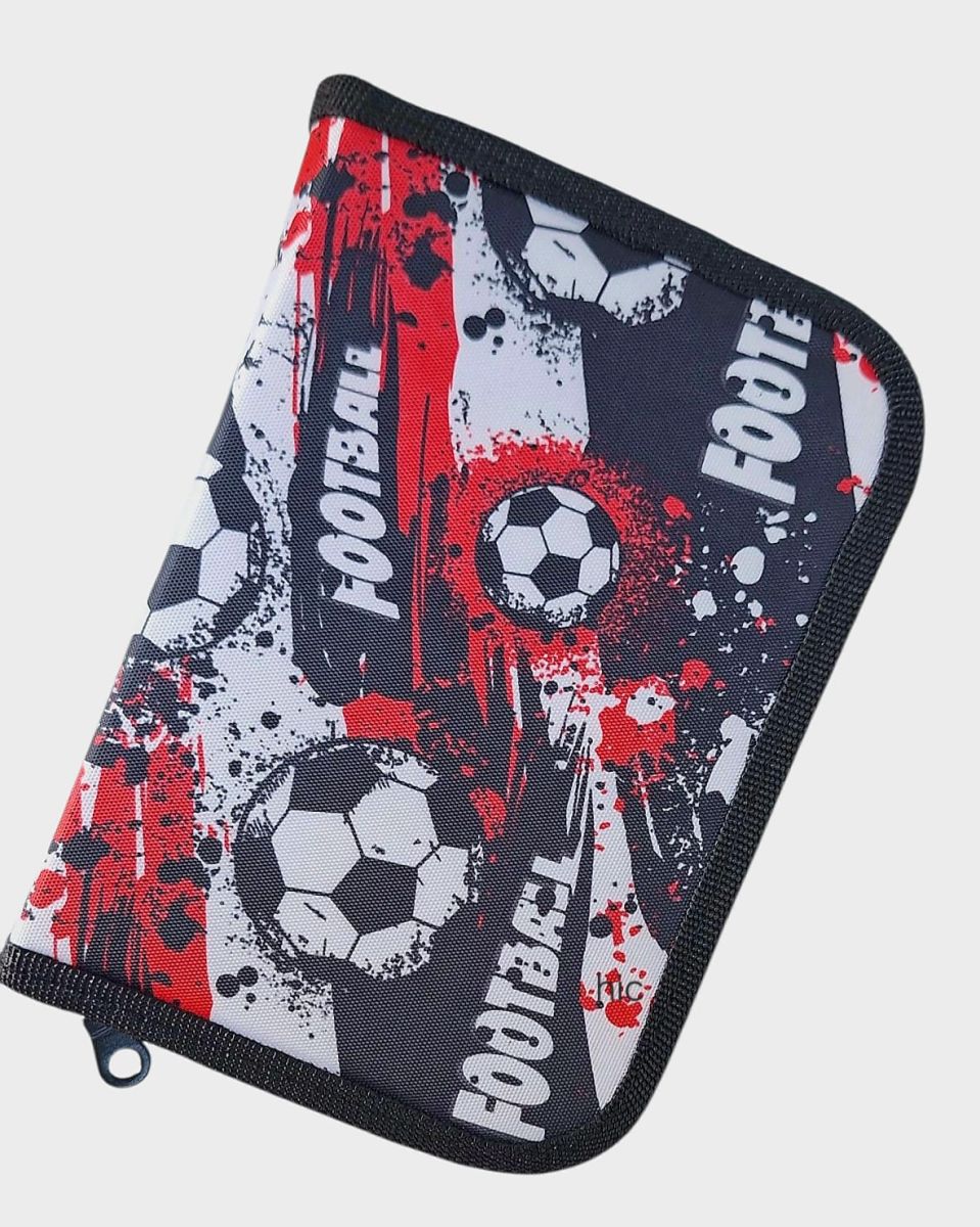 Penare școlare echipate din material textil 1 fermoar fotbal