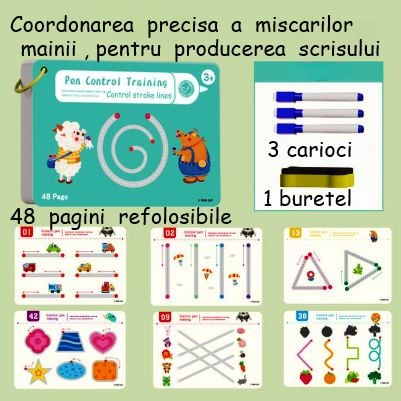 Set 4 carti pentru grafiere, cu pagini reutilizabile Engros