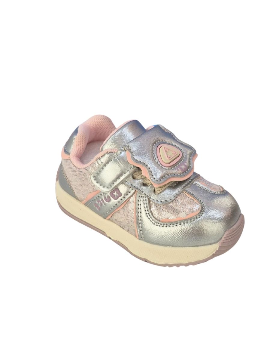 Adidasi Fete, Broderie cu Paiete, Usori, Inchidere Siret Elastic si Arici, Talpa Spuma, Engross, Marimi 16-20, 8buc/bax, Roz