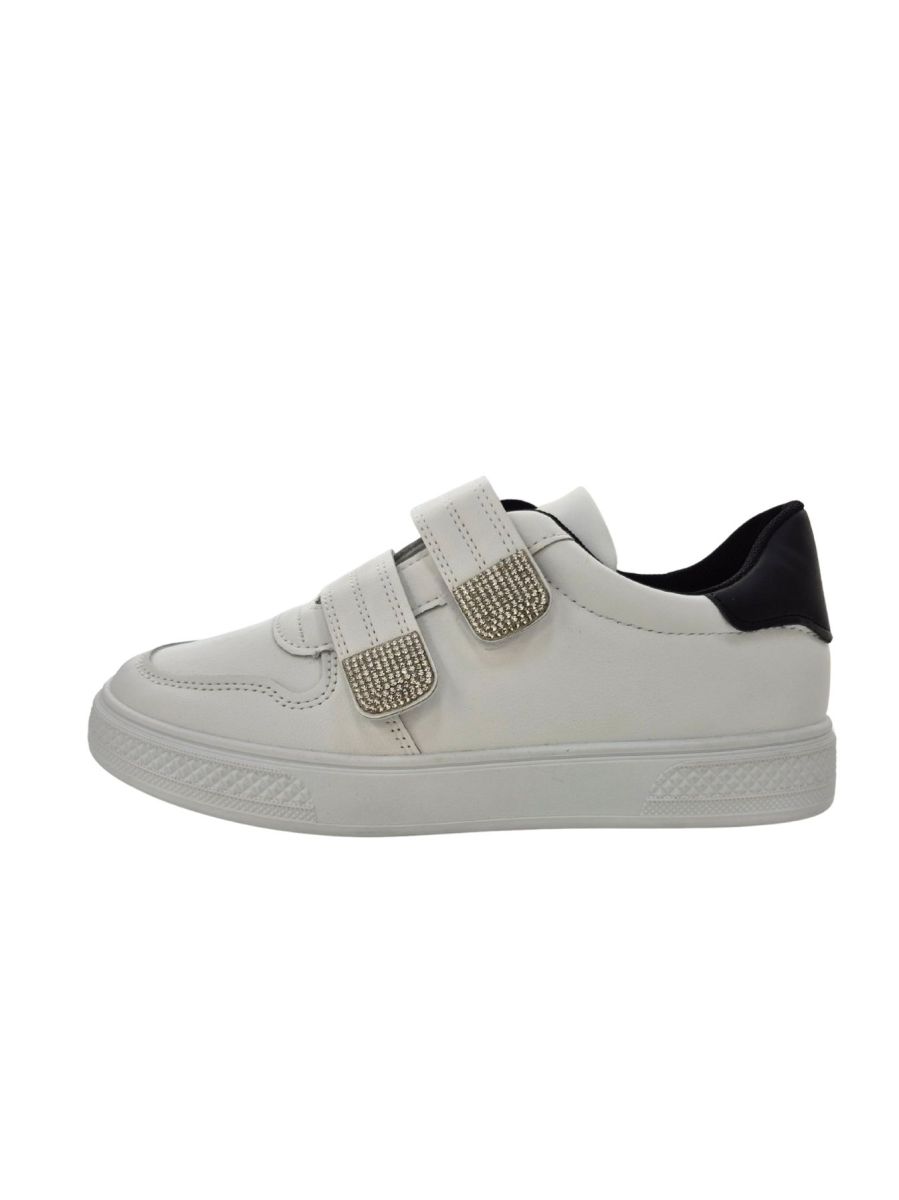 Pantofi Sport Dama cu Arici, Piele Ecologica, Aplicatii Stralucitoare, Engross, Marimi 36-41, 8buc/bax, Alb