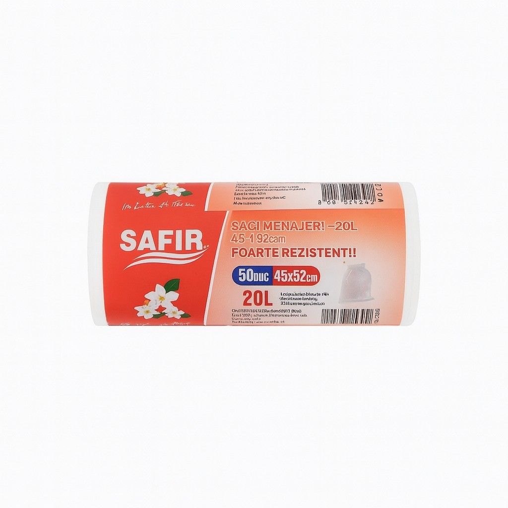 Saci menajeri 20 L albi cu parfum, 50 buc/rola Engros