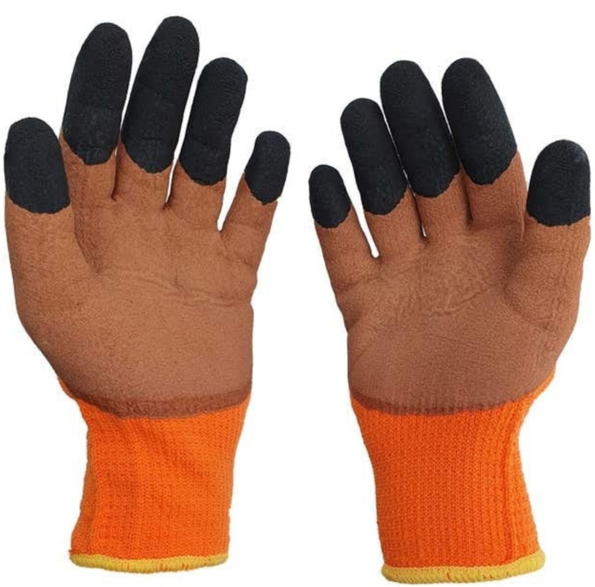 Manusi  cu eticheta Material Gros 10/set, Marimea nr10, Maro Negru si Portocaliu Engros