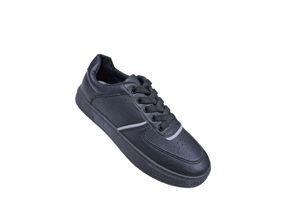 Pantofi Sport Baieti, Piele Ecologica ,Aplicatii Dungi Gri, Inchidere SIret ,Usori ,Engross ,Marimi 36-41, 8buc/bax