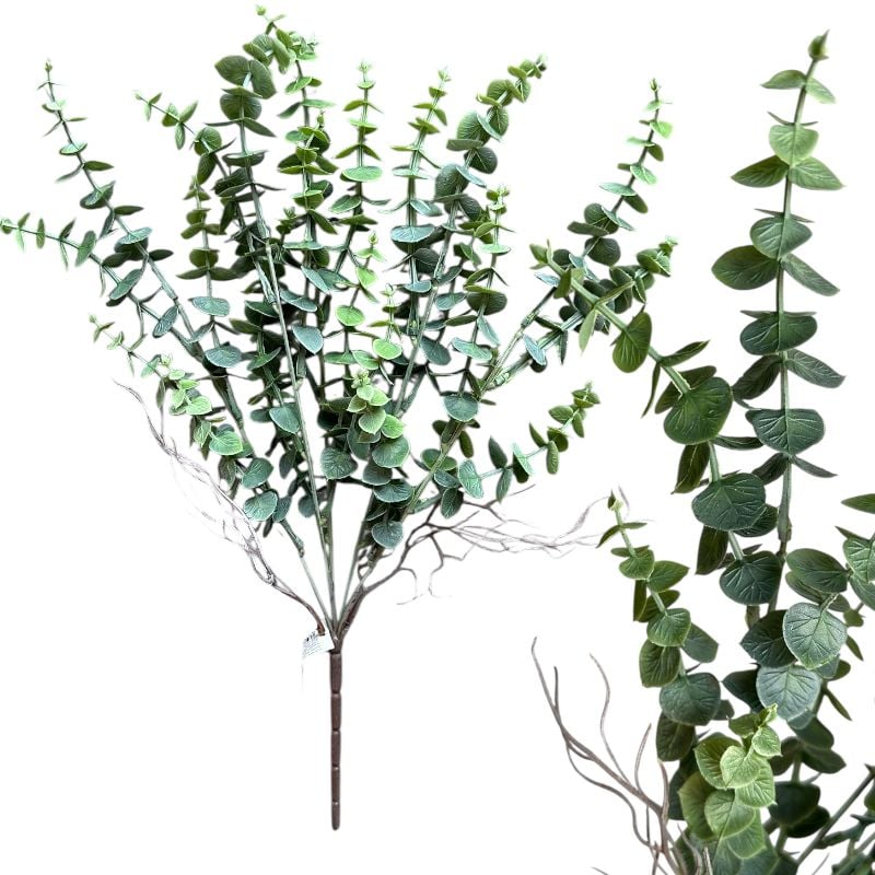 Plante decorative artificiale – Eucalipt cu rădăcini, 5 fire, 47 cm – en-gros