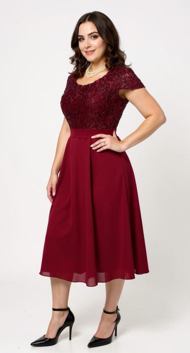 Rochie eleganta engros din dantela cu voal