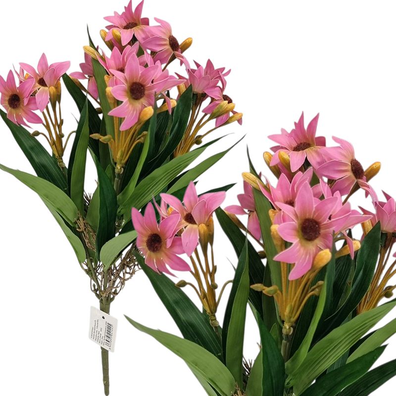 Buchet floare artificiala Margareta siliconata engros 5 fire 35 cm lungime