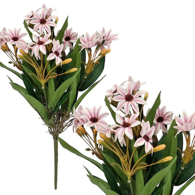 Buchet floare artificiala Margareta siliconata engros 5 fire 35 cm lungime