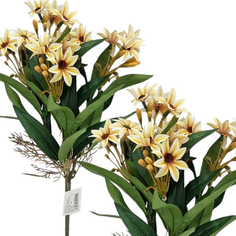 Buchet floare artificiala Margareta siliconata engros 5 fire 35 cm lungime