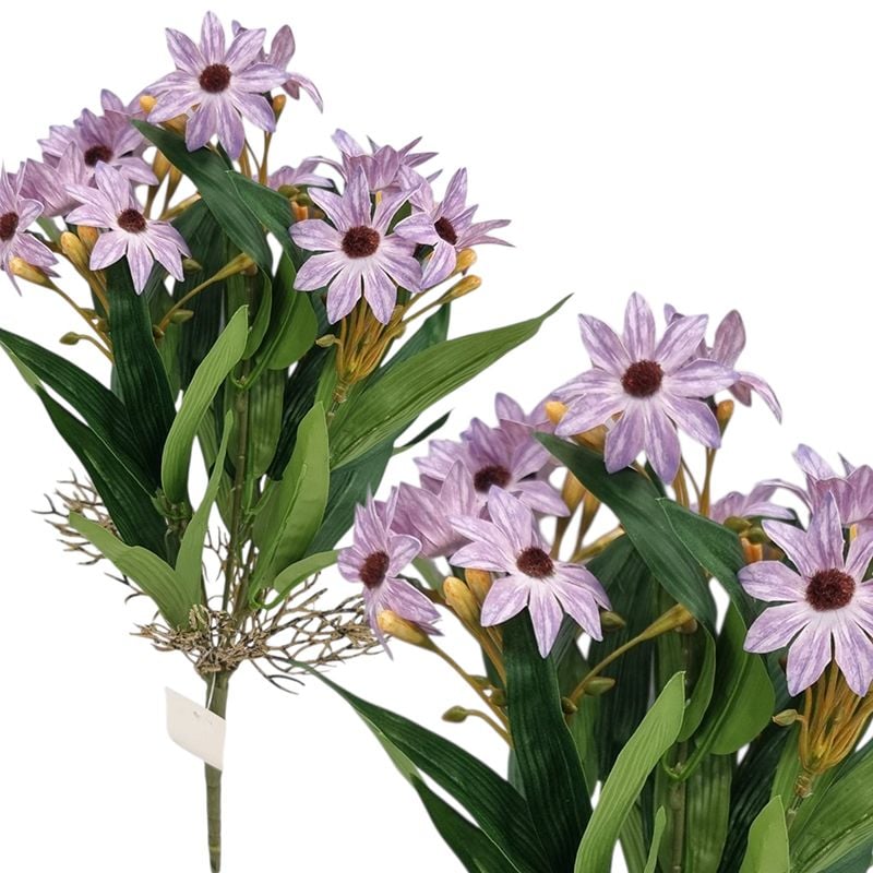 Buchet floare artificiala Margareta siliconata engros 5 fire 35 cm lungime