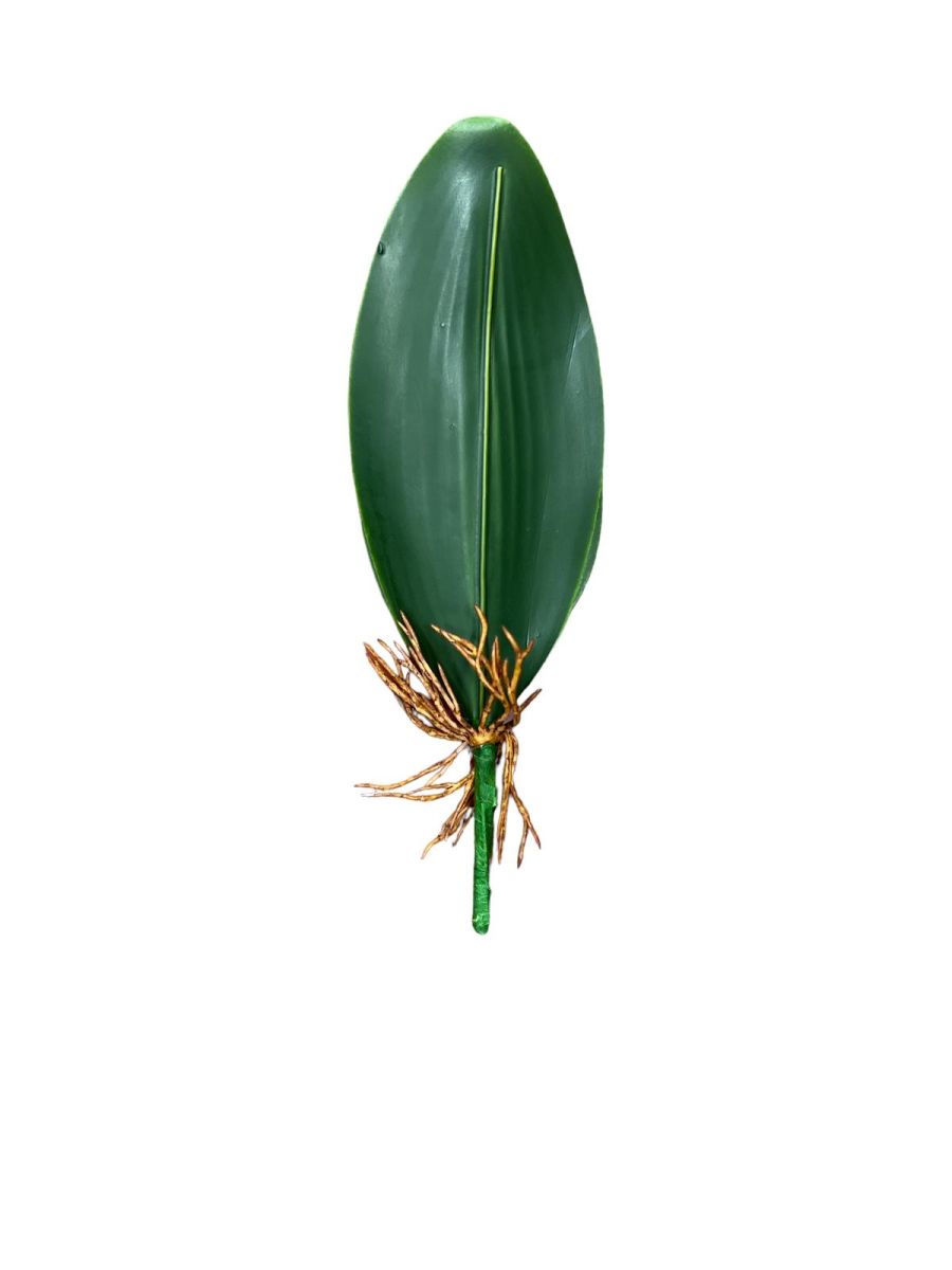 Buchet frunze orhidee artificial 5 frunze, Flori artificiale En-Gros, 25 cm