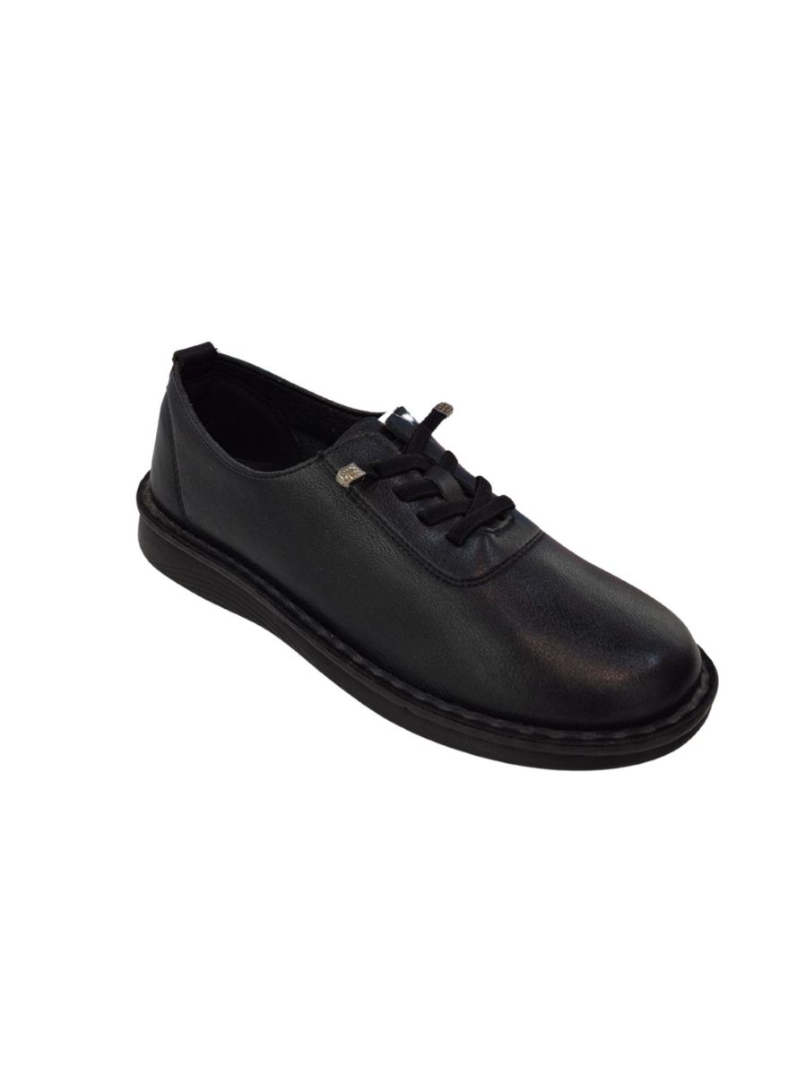 Pantofi Casual Dama, Piele Ecologica, Siret, Talpa Cusuta, Usori,Comozi, Engross, Marimi 36-41, 8buc/bax, Negru