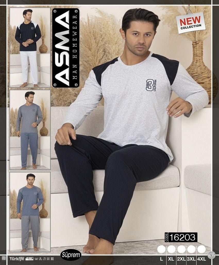Pijama bărbat pantalon lung și bluza la baza gatului 100% Bumbac Batal