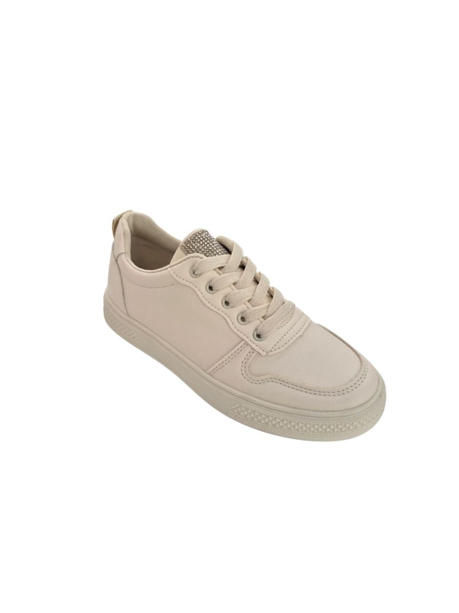 Tenesi Dama, Piele Ecologica, Inchidere Siret, Aplicatii Stralucitoare, Model simplu, Engross, Marimi 36-41,8buc/bax, Bej