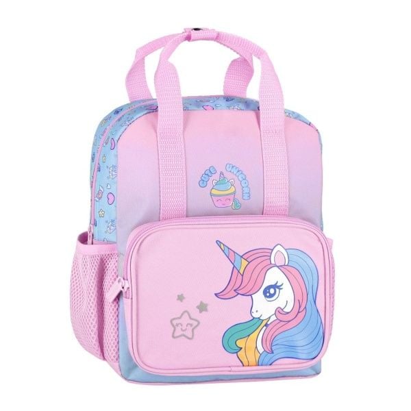 Ghiozdan gradinita 0 Unicorn Roz/Bleo , 30x23x12cm, Engross