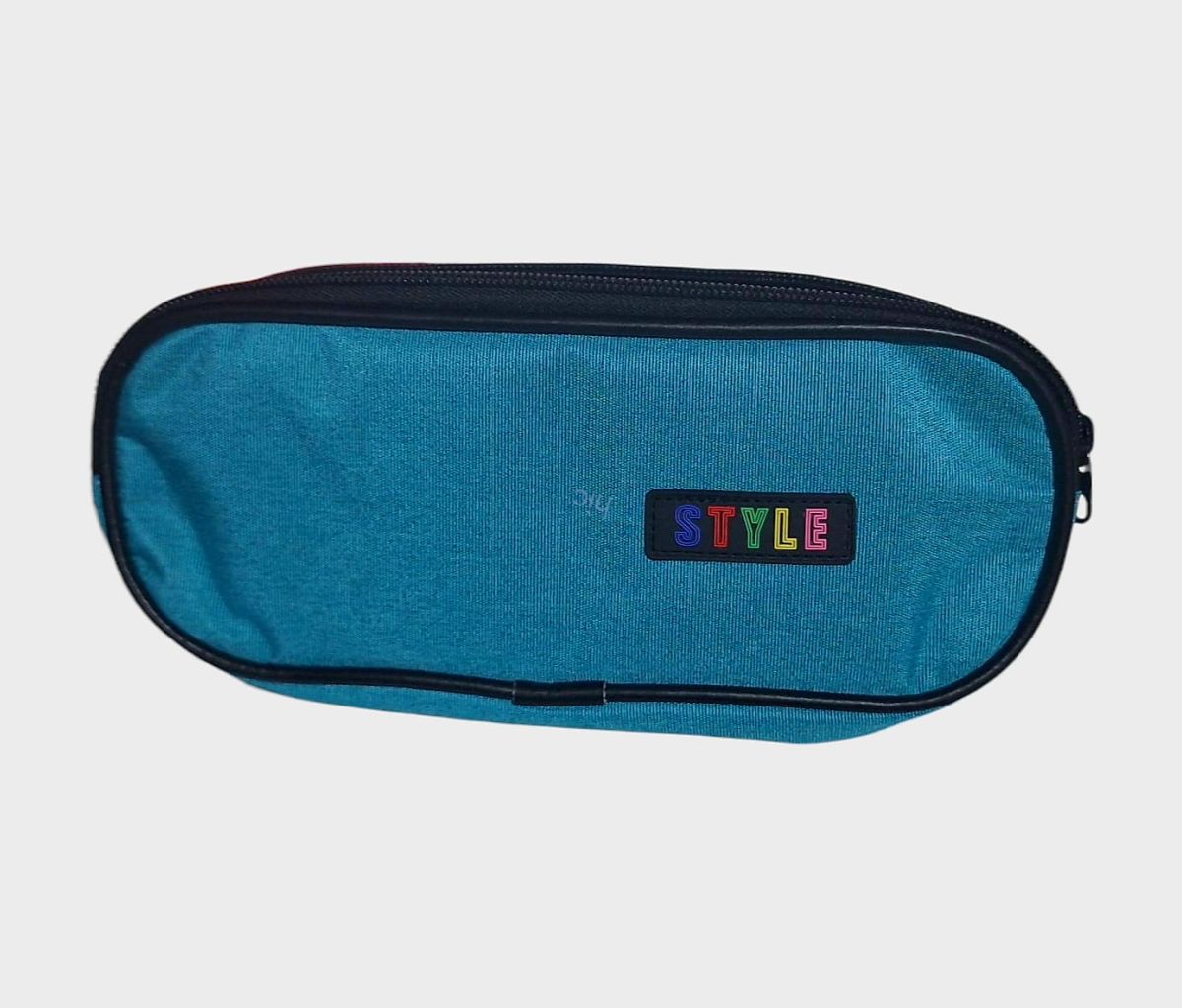 Penare școlare 2 fermoare din material textil style albastru