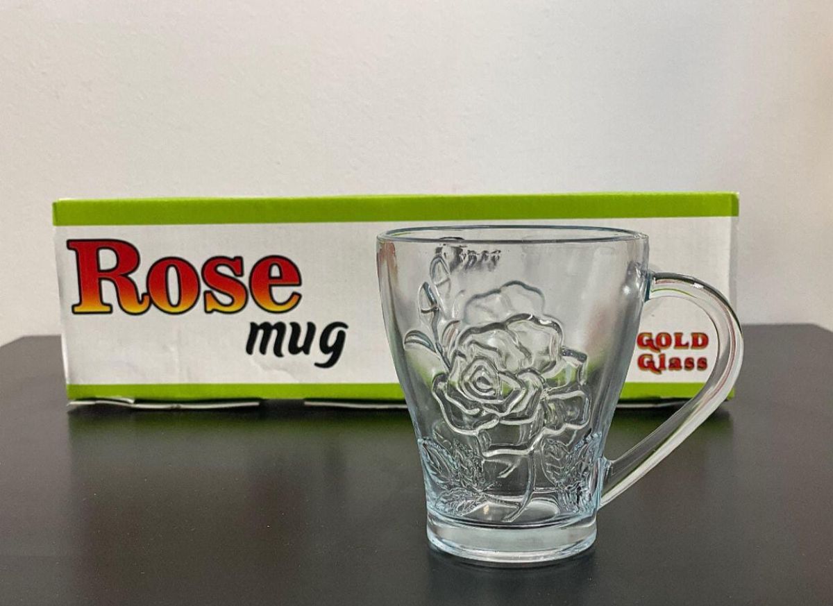 Set 6 căni sticla model rose 250ML