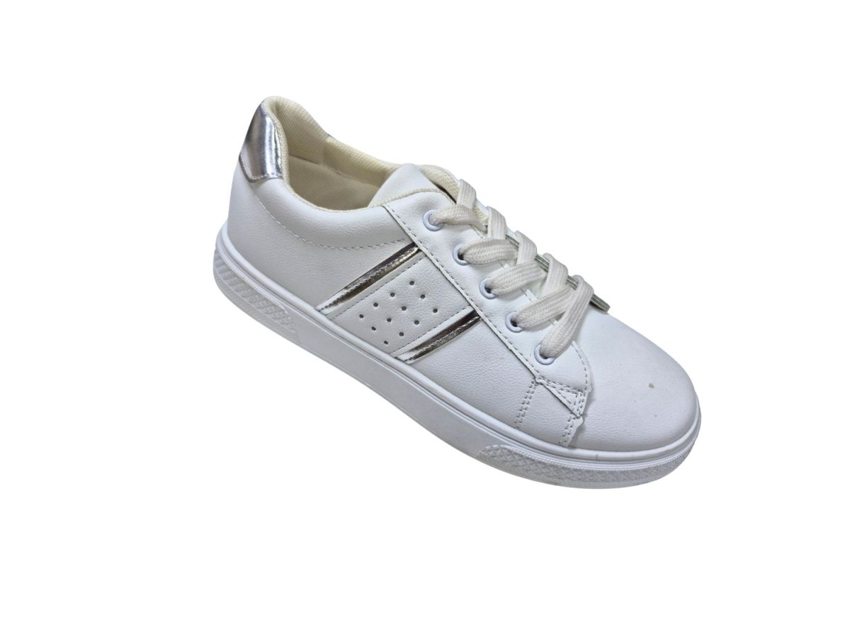 Adidasi Adolescenti, Material Imitatie Piele ,Usor ,Inchidere Siret, Marimi 36-42 ,Engross, 8buc/bax gri