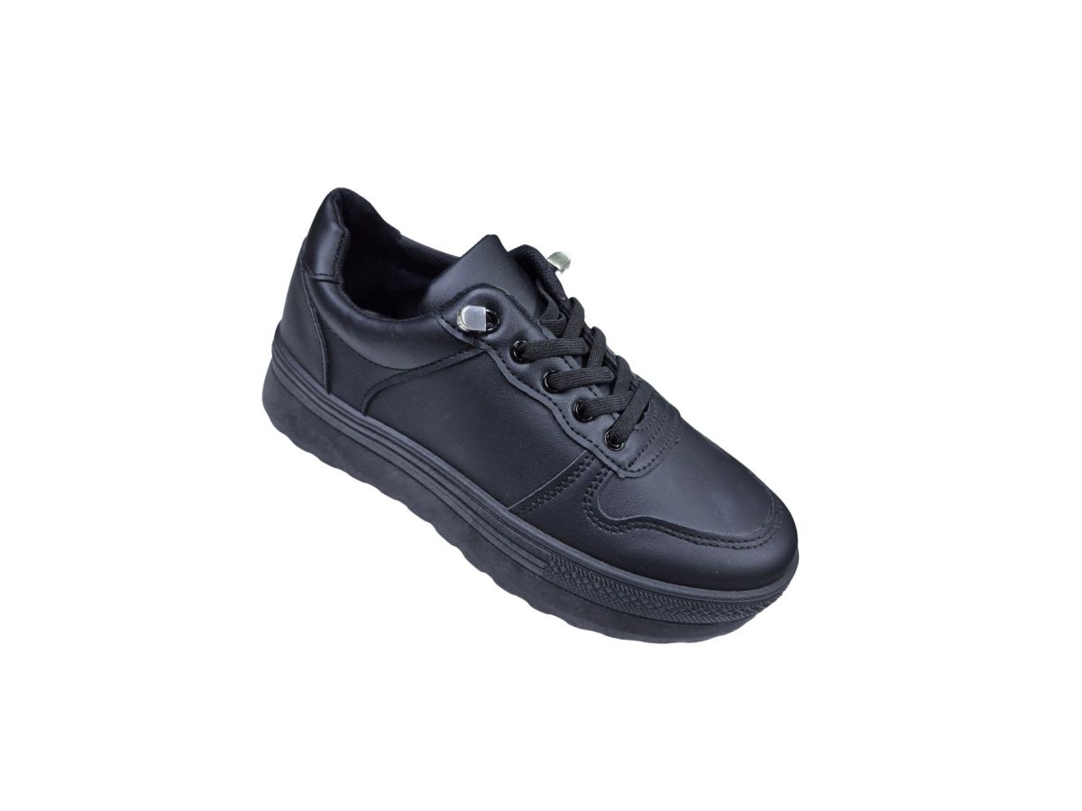 Adidasi Adolescenti ,Talpa Inalta, Material Piele Ecologica, Inchidere Siret ,Marimi 36-41, Engross , 8buc/bax negru