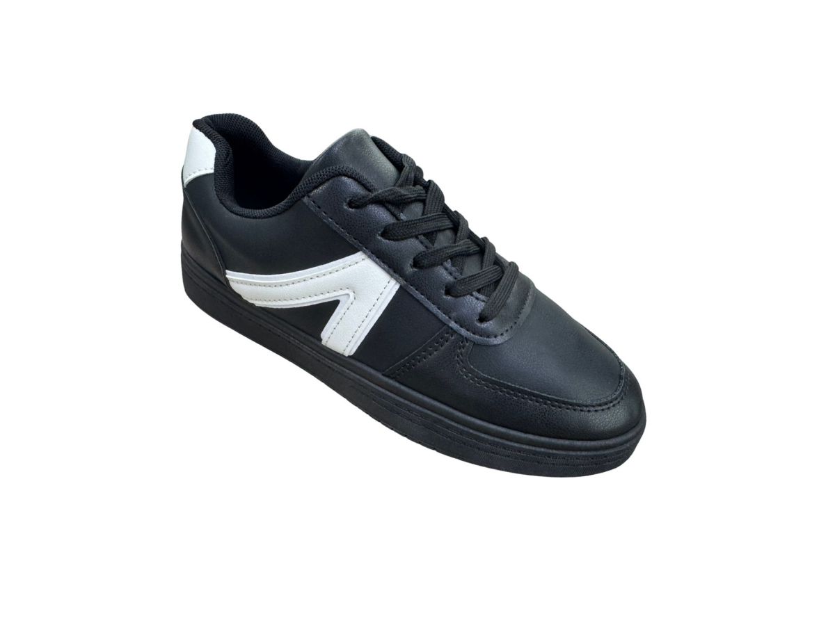 Adidasi Dama si Adolescenti, Piele Ecologica, Inchidere Siret, Model simplu, Engross, Marimi 37-41, 8buc/bax negru