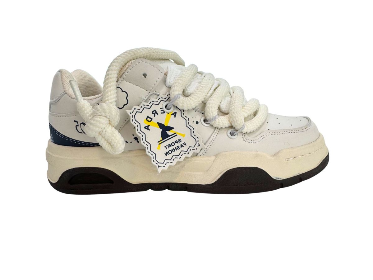 Sneakers casual damă și adolescenți,Accesoriu Detasabil, Inchidere Sireturi Duble Diferite, Piele Ecologica,Engross, Marimi 36-41 ,8buc/bax alb