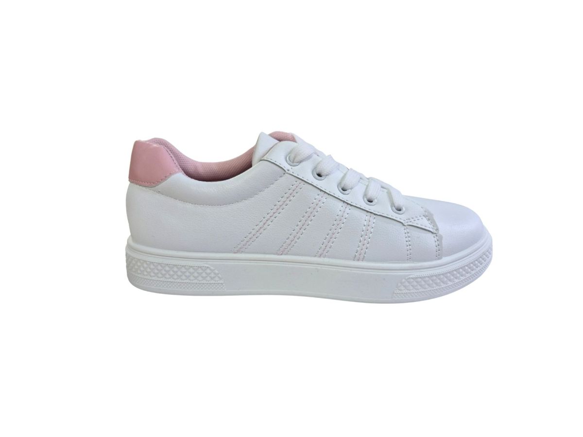 Tenesi Dama si Adolescenti ,Model Dungi Cusute ,Inchidere Siret, Piele Ecologica, Usori,Comozi, Marimi 36-41, 8buc/bax roz