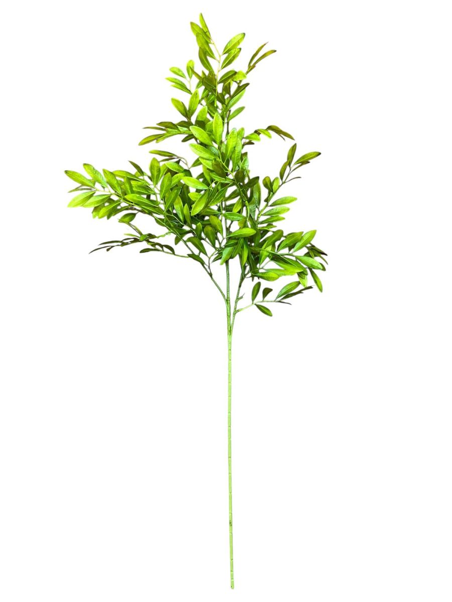 Creanga frunze maslin artificiala 3 fire, Flori artificiale En-Gros, 90 cm