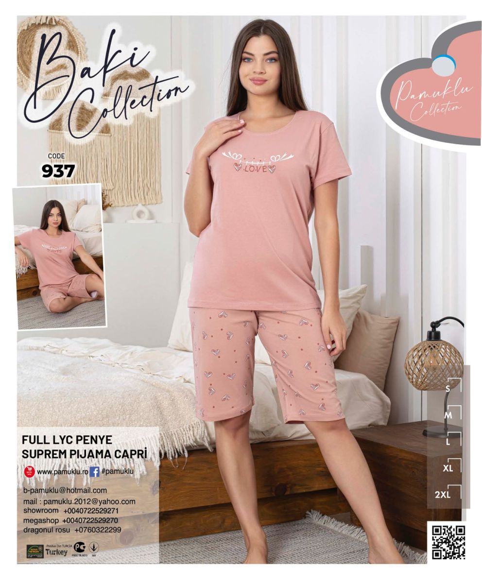 Pijama Dama Baki Licra Capri 937 Engros