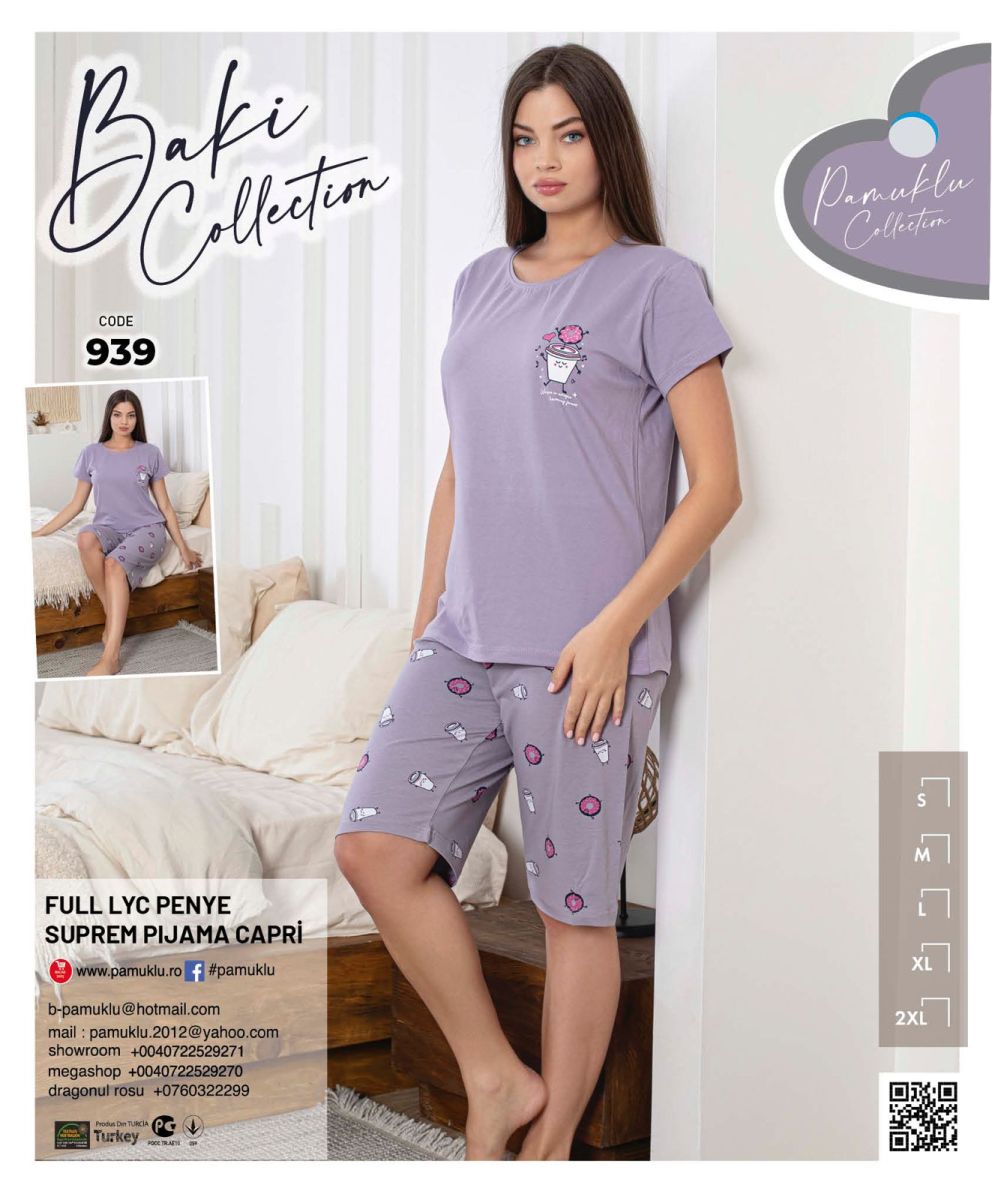 Pijama Dama Baki Licra Capri 939 Engros