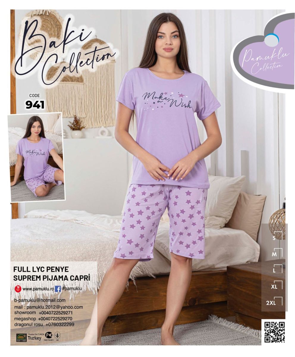 Pijama Dama Baki Licra Capri 941 Engros
