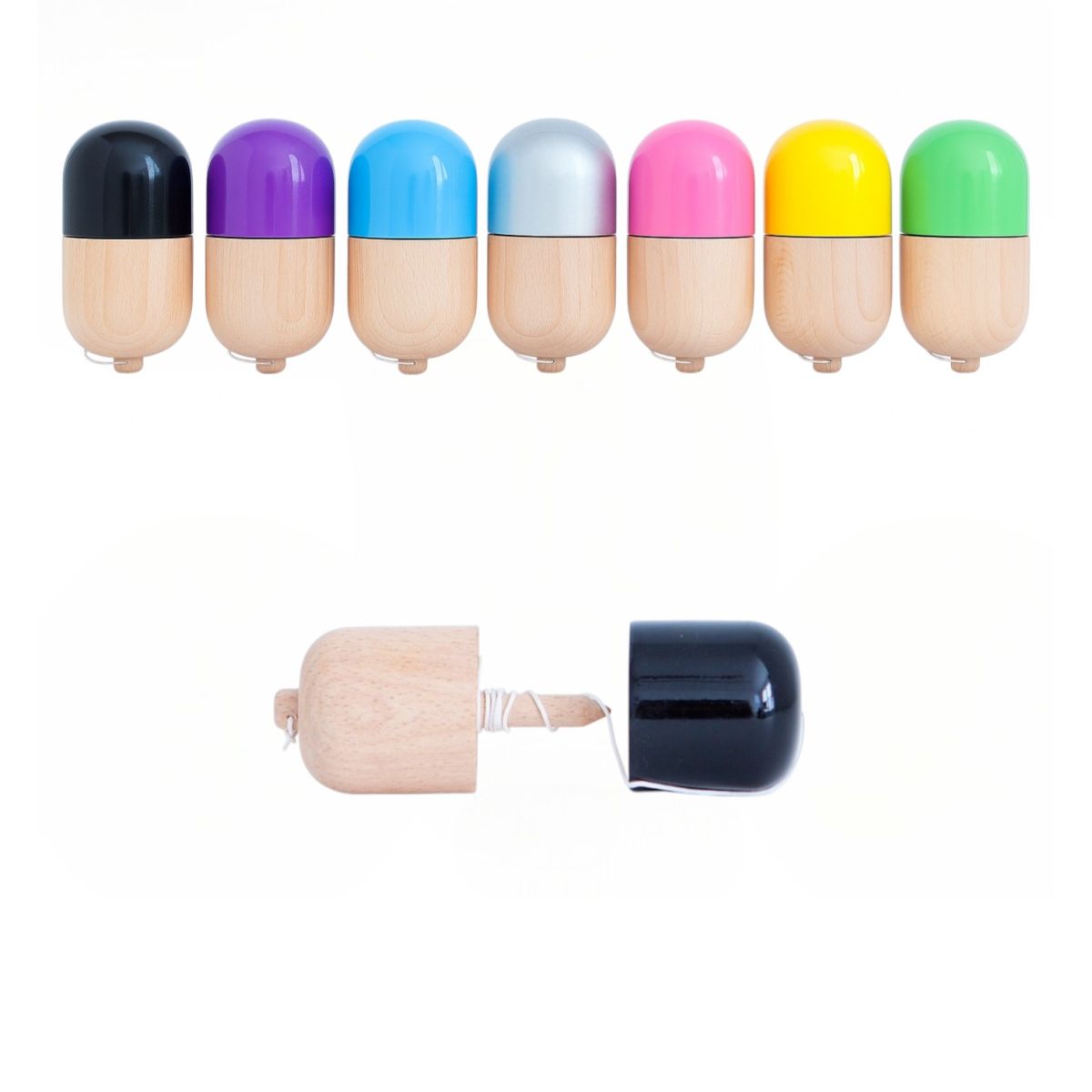 Kendama Pill din Lemn cu Vârf Ascuțit, Diferite Culori Engros